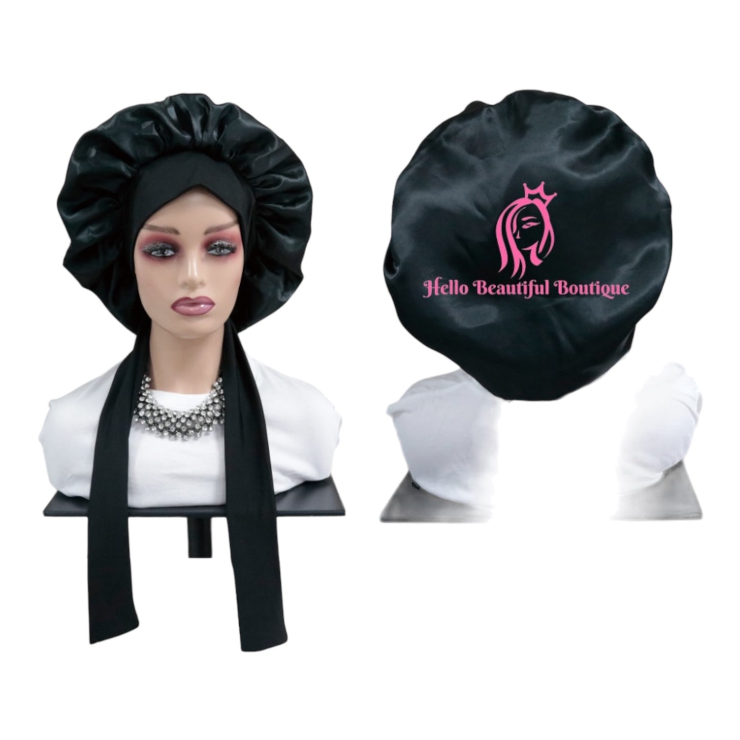 Hello Beautiful Boutique Satin Hair Bonnet®