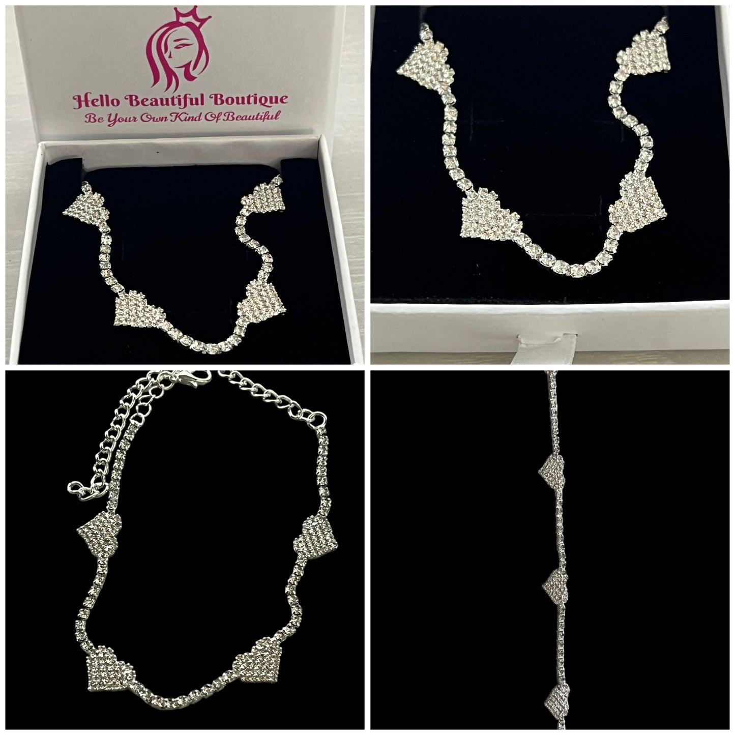 Anklet Sparkling Rhinestone Heart ®