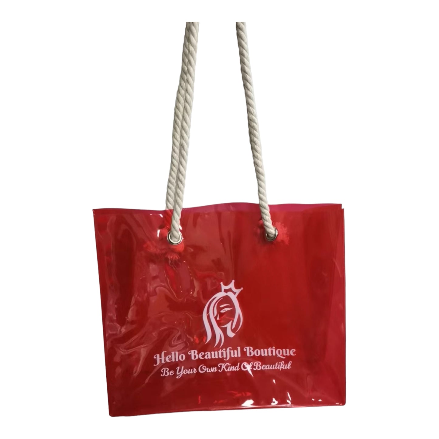 Hello Beautiful Boutique Transparent Bag with Cotten Handles®