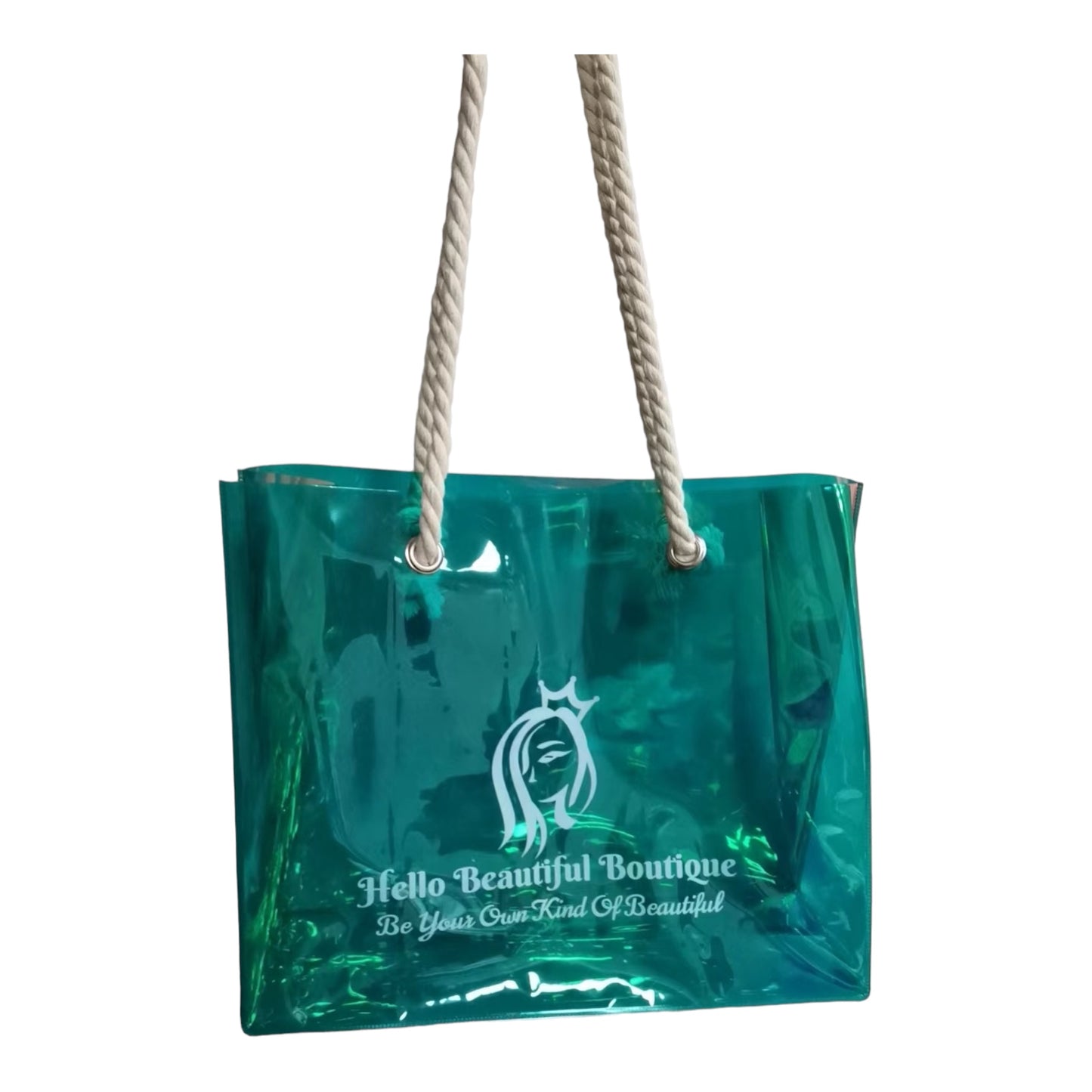 Hello Beautiful Boutique Transparent Bag with Cotten Handles®