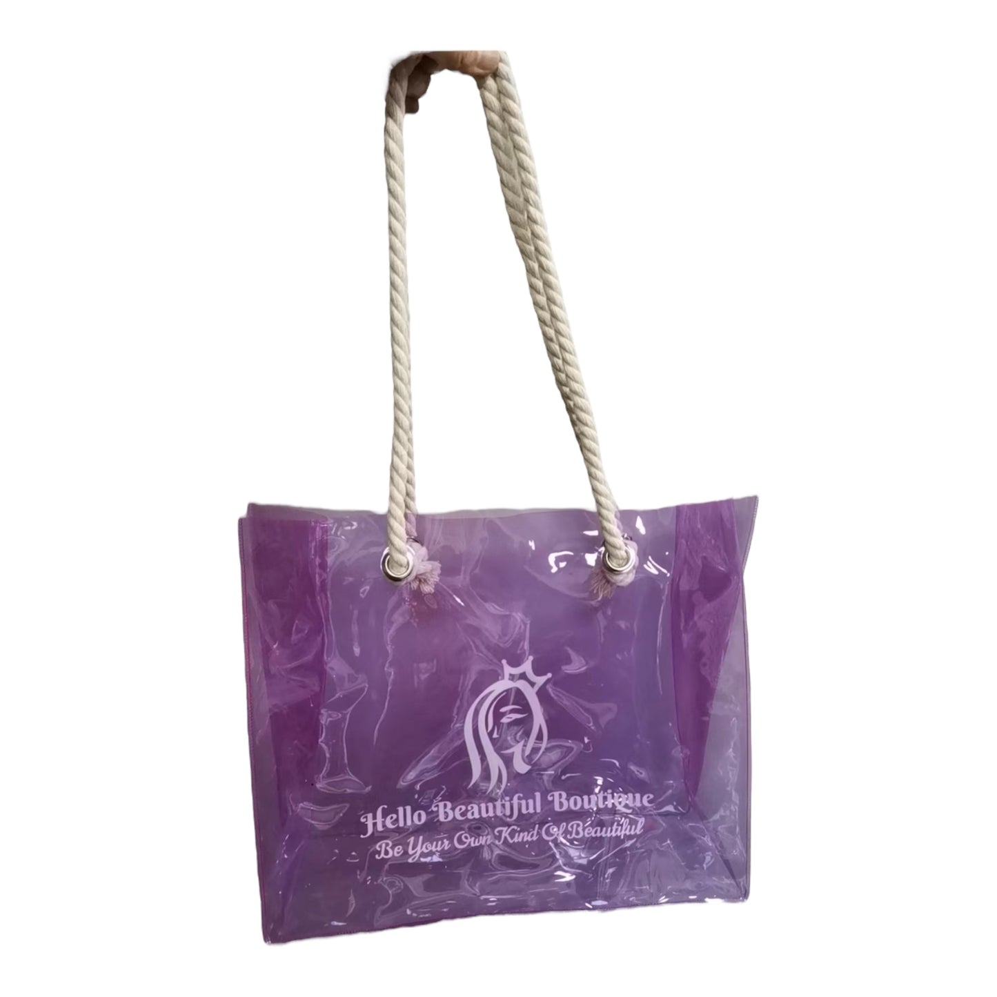 Hello Beautiful Boutique Transparent Bag with Cotten Handles®